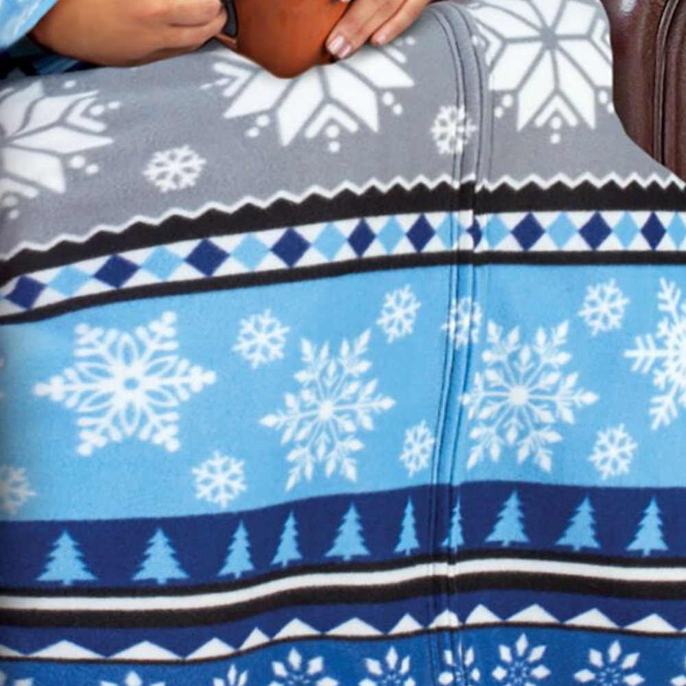 Holiday Themed Wearable Full Zippered Sleeved Blanket