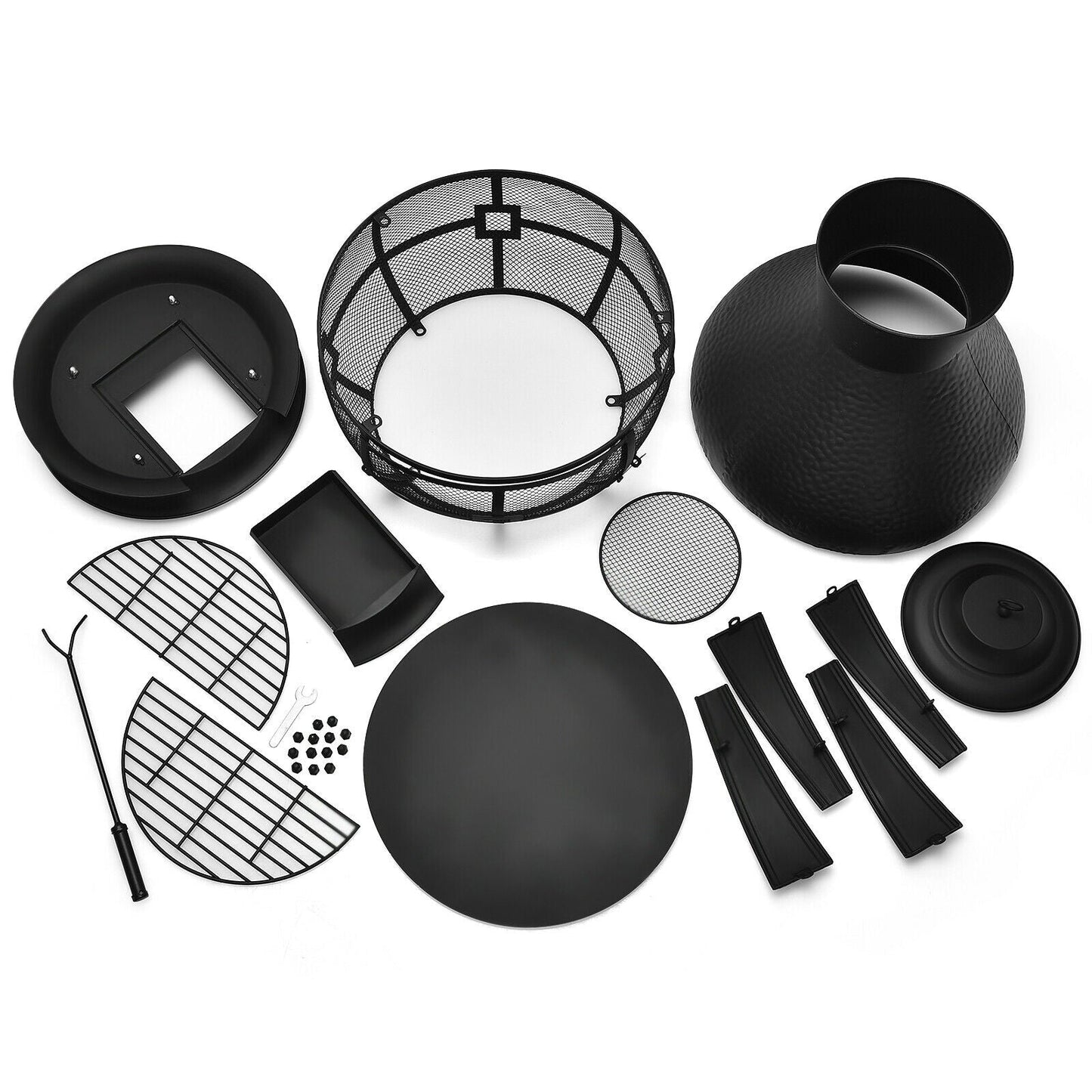 Modern Compact Cast Iron Outdoor Wood Burning Chimenea Fireplace