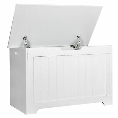 Large Wooden Storage Bedroom Trunk Chest White
