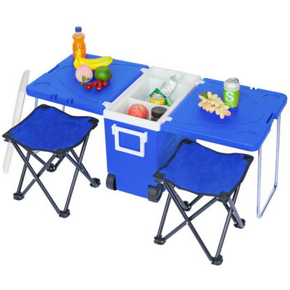Small Folding Portable Picnic Table With Cooler