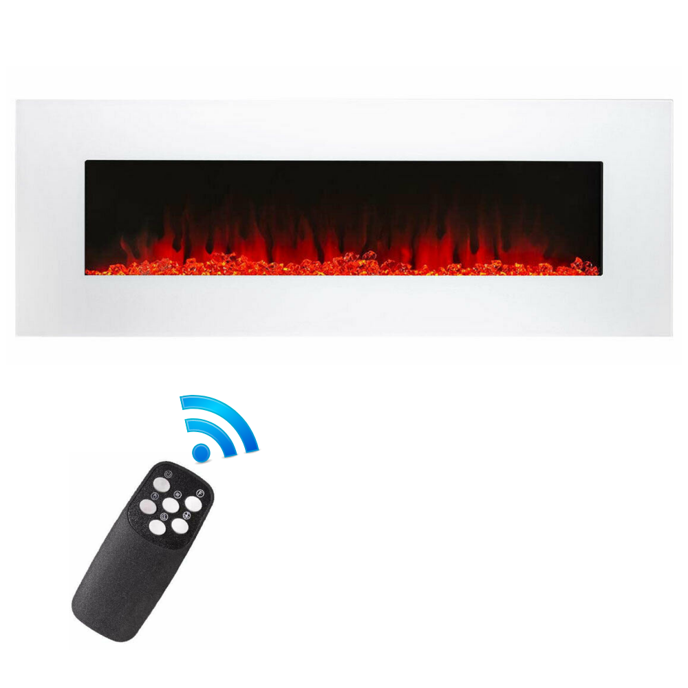 Large Realistic LED Electric Indoor Wall Mounted Fireplace Insert 50"