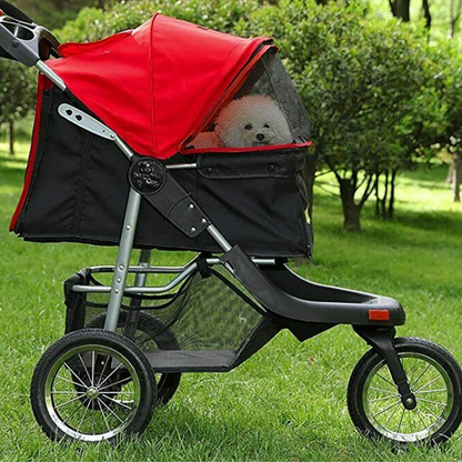 Large Portable 3 Wheeled Dog Jogging Stroller Carriage