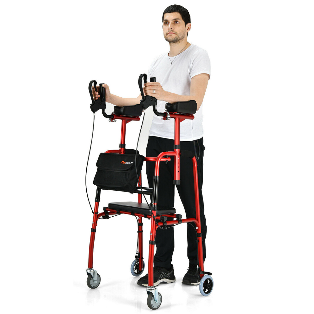 Heavy Duty Full Body Support Upright Standup Senior Straight Walker