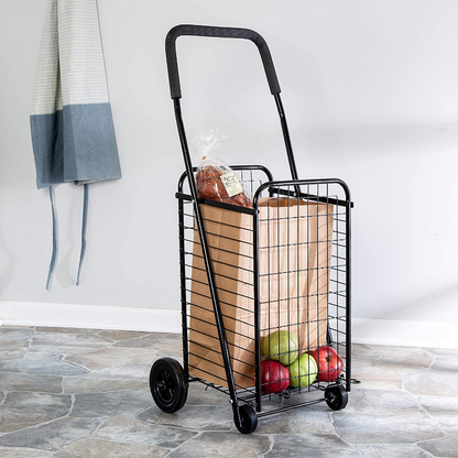 Portable Folding Personal Grocery Shopping Cart With Wheels