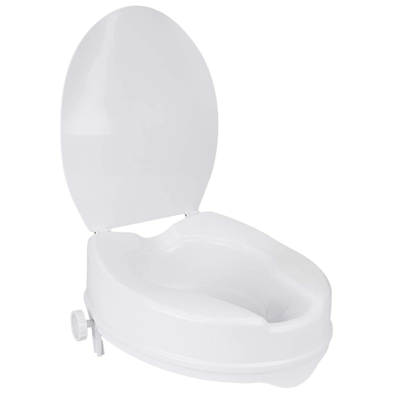 Clamp On Raised Handicap Toilet Seat Riser 4"