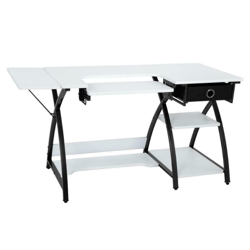 Large Portable Folding Sewing Machine Craft Table With Storage