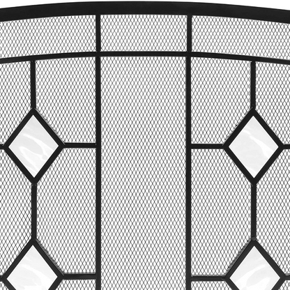 Modern Decorative Black Fireplace Screen Door 3 Panel