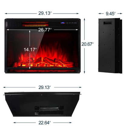 Premium Indoor LED Electric Fireplace Heater Insert