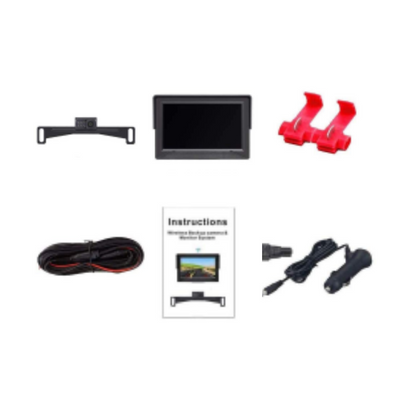 Car Rear View License Plate Backup Camera Kit With Monitor