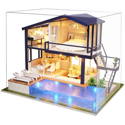 Modern Miniature Lighted DIY Dollhouse Kit