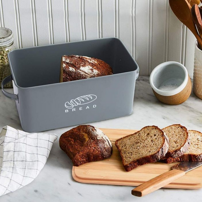 Premium Large Black Metal Bread Holder Storage Box