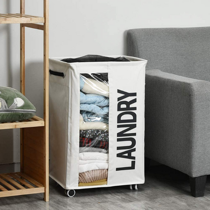 Roller Laundry Hamper Basket Cart With Wheels