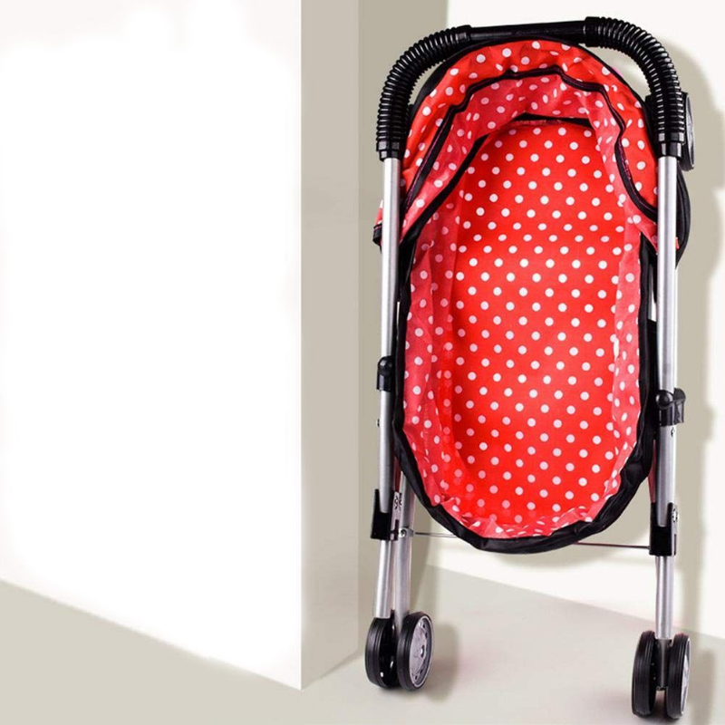 Lightweight Baby Doll Toy Stroller Carriage Red