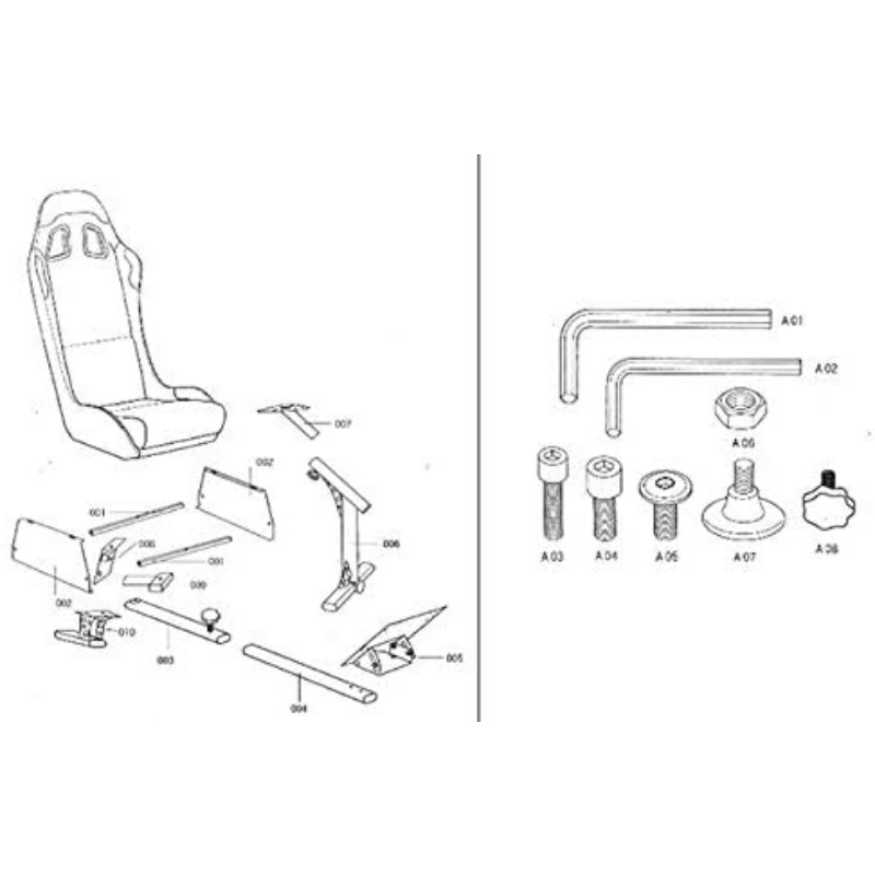 Universal Folding Racing Simulator Cockpit Rig Seat