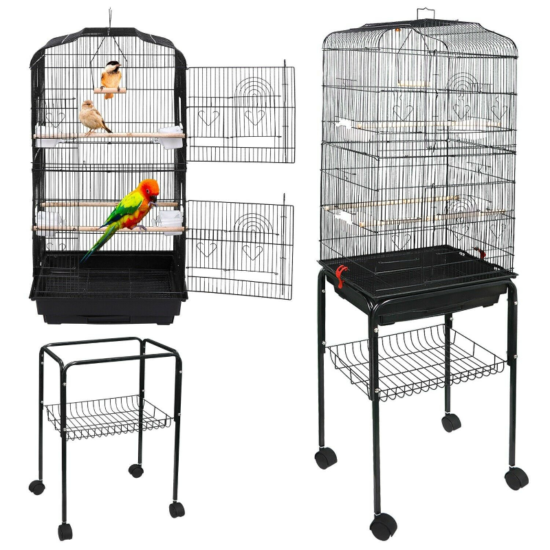 Portable Large Big Bird Cage With Wheels 59"