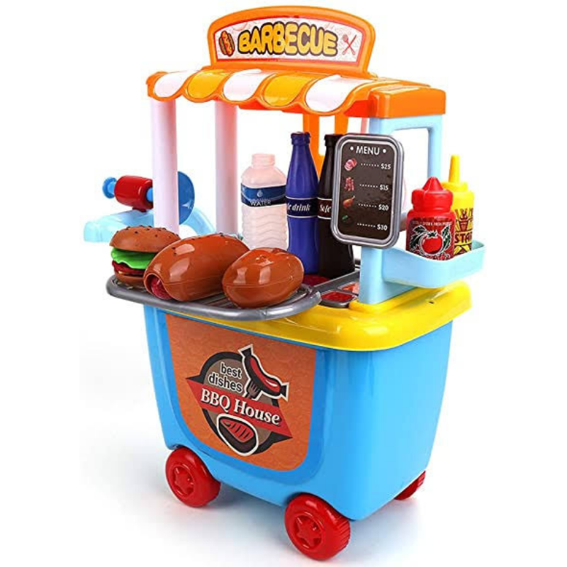 Kids Play Food And Ice Cream Truck Toy Cart