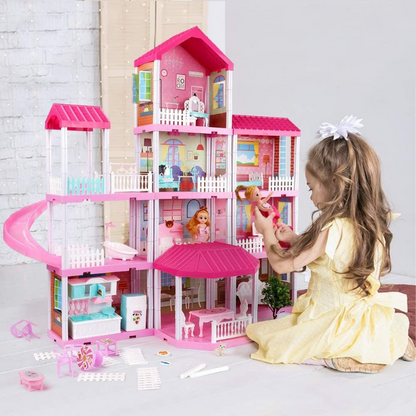 Kids Large Modern DIY Play Mansion Doll House