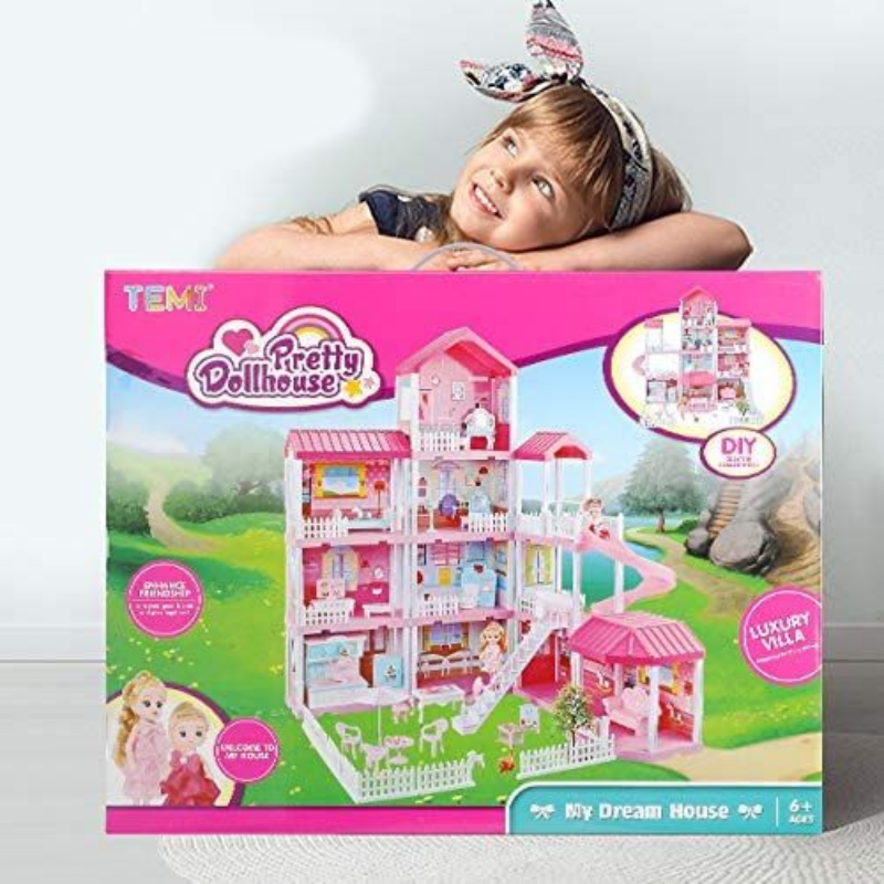 Kids Large Modern DIY Play Mansion Doll House