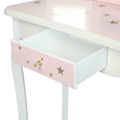 Girls Pretend Play Makeup Vanity Table Set