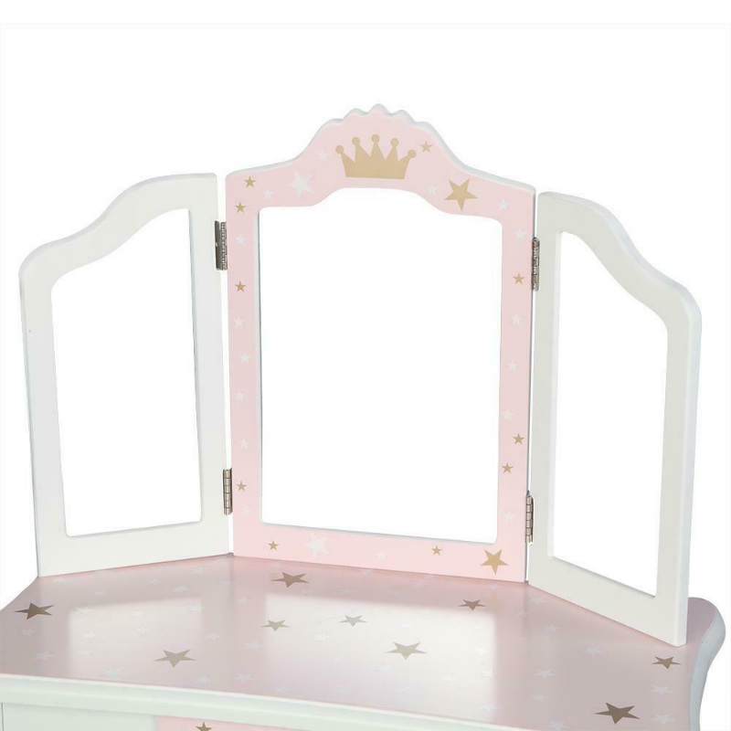 Girls Pretend Play Makeup Vanity Table Set