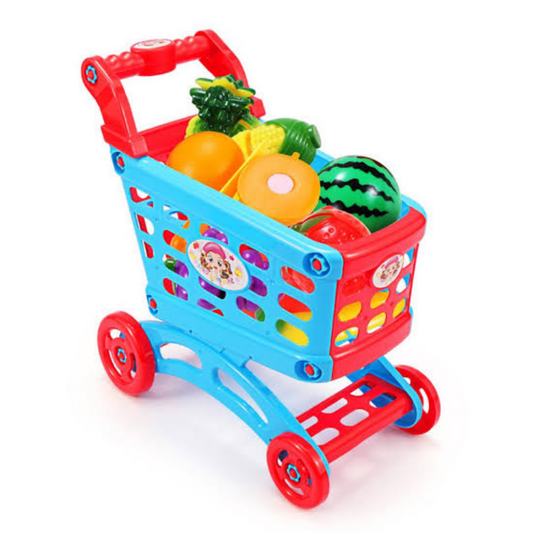 Kids Colorful Play Grocery Shopping Toy Cart