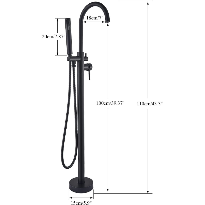 Premium Freestanding Floor Mounted Bathtub Filler Faucet