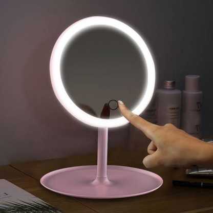 Compact Adjustable LED Light Up Makeup Face Mirror