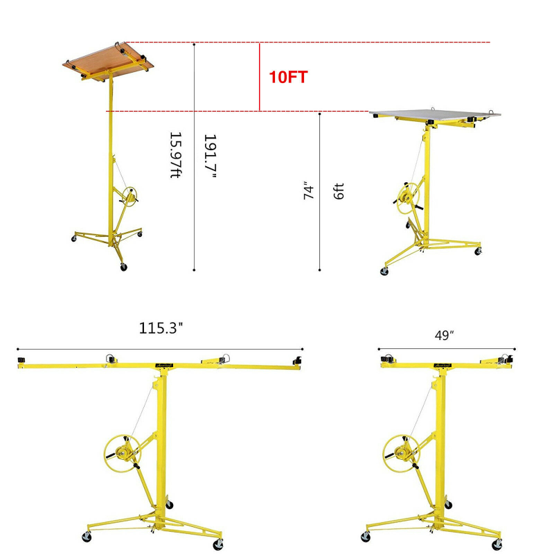 Premium Drywall Ceiling Panel Sheetrock Hoist Lift 16FT