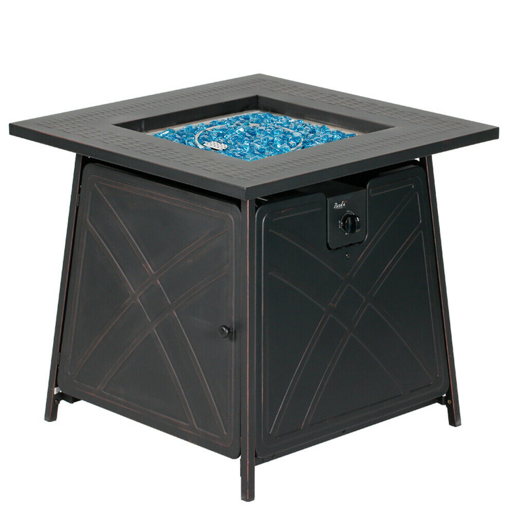 Modern Freestanding Outdoor Propane Patio Firepit Table