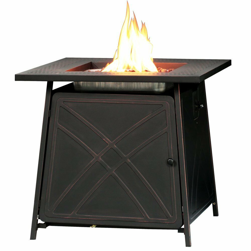 Modern Freestanding Outdoor Propane Patio Firepit Table