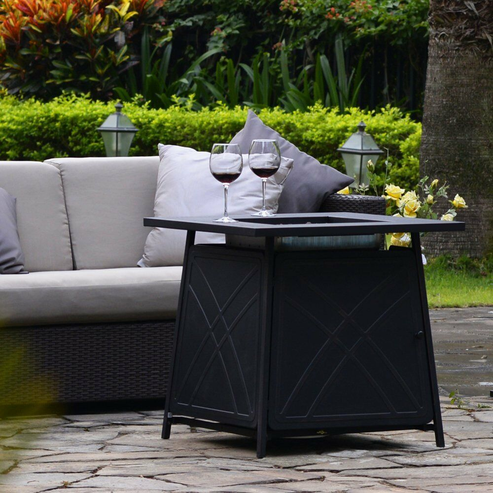 Modern Freestanding Outdoor Propane Patio Firepit Table