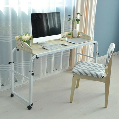 Large Spacious Adjustable Over Bed Table With Wheels