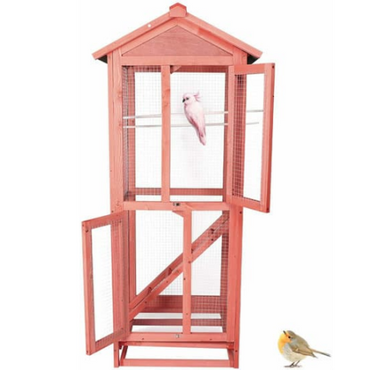 Heavy Duty Big Wooden Oudoor Parakeet Parrot Bird Cage