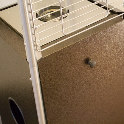 Freestanding Outdoor Bronze Glass Tower Propane Gas Patio Heater