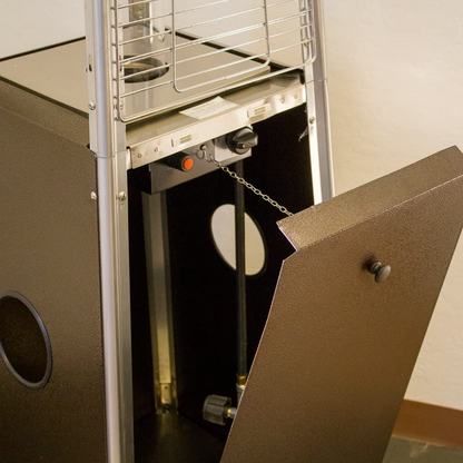 Freestanding Outdoor Bronze Glass Tower Propane Gas Patio Heater