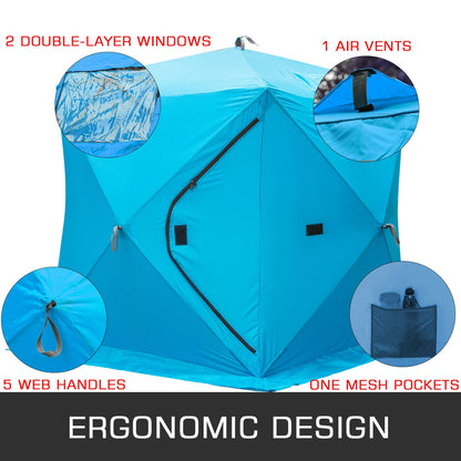 Portable Heavy Duty Pop Up Ice Fishing Shelter Shanty