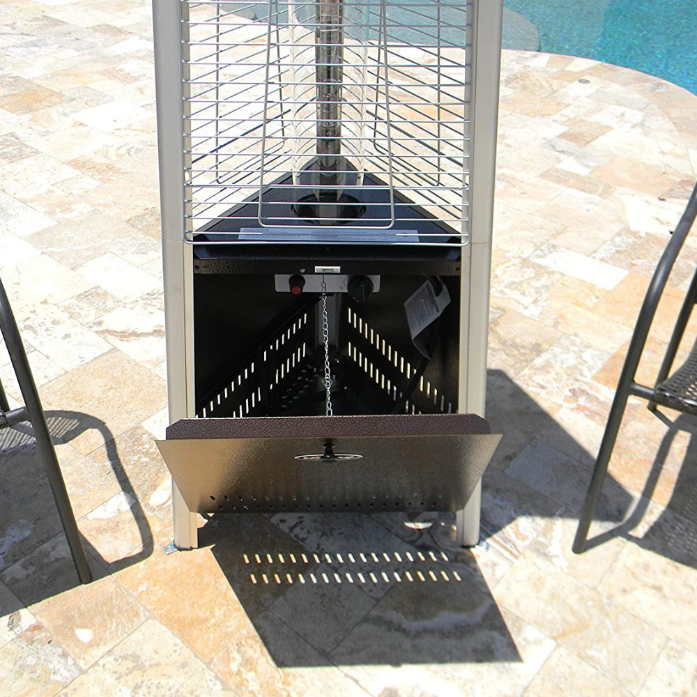 Hiland Tall Outdoor Glass Tube Pyramid Propane Gas Patio Heater 70"