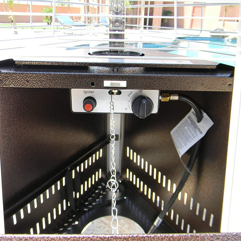 Hiland Tall Outdoor Glass Tube Pyramid Propane Gas Patio Heater 70"