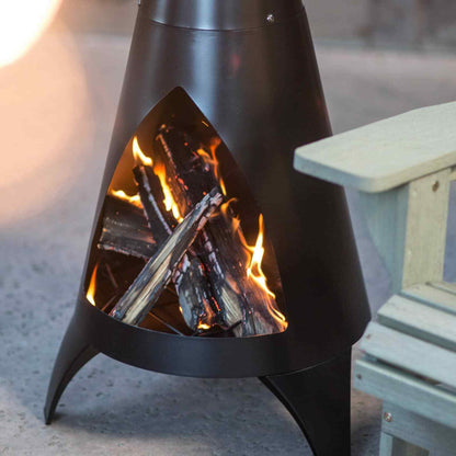 Modern Wood Burning Outdoor Steel Chiminea Fireplace