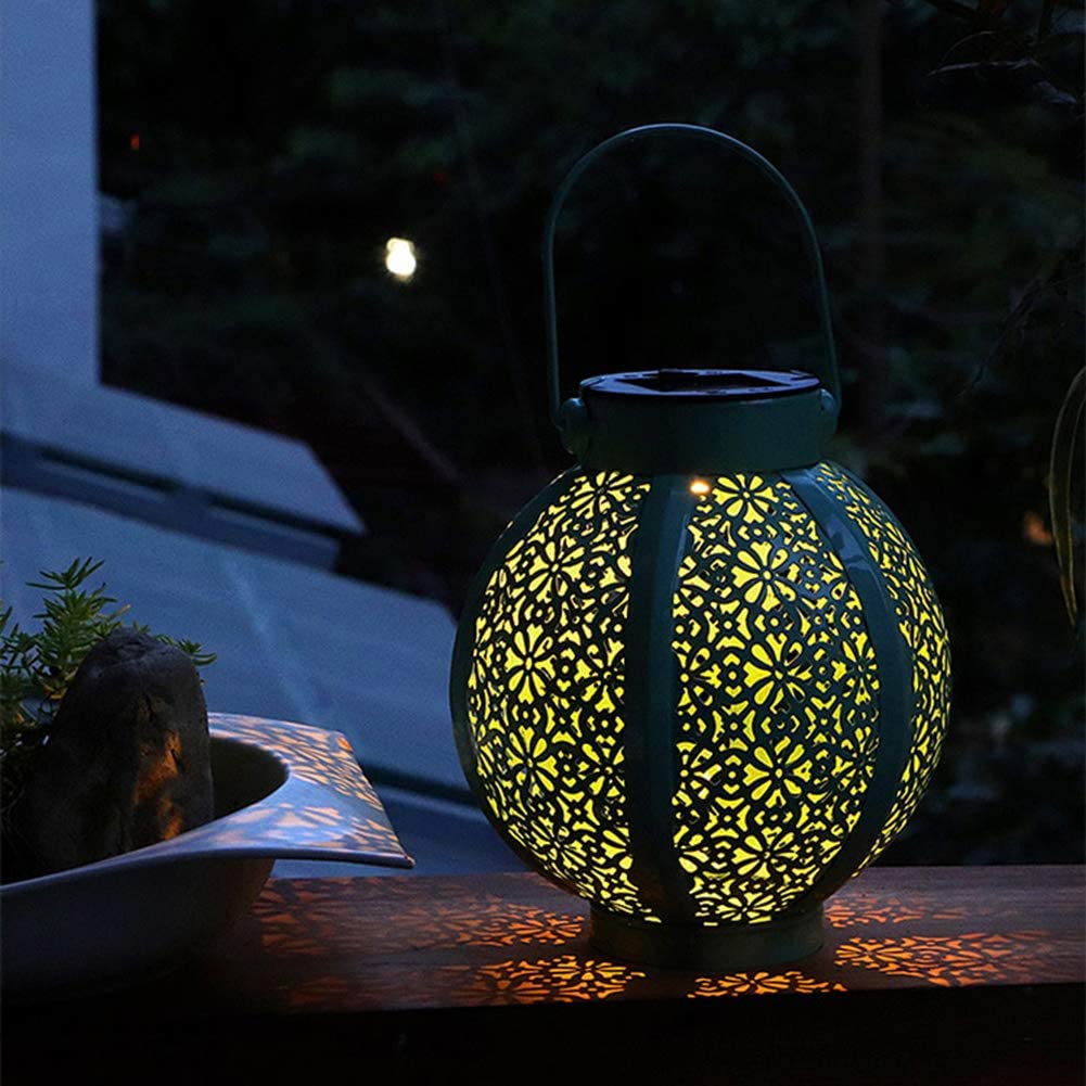 Outdoor Hanging Solar Powered Round Light Lanterns