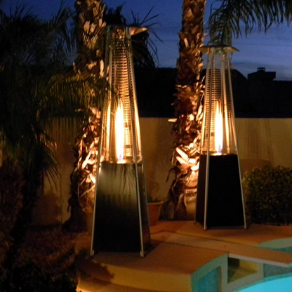 Freestanding Outdoor Bronze Glass Tower Propane Gas Patio Heater