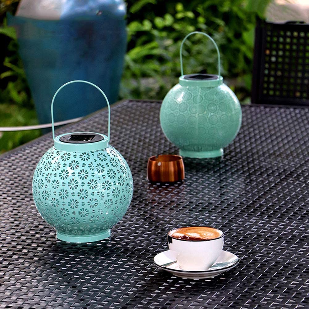 Outdoor Hanging Solar Powered Round Light Lanterns