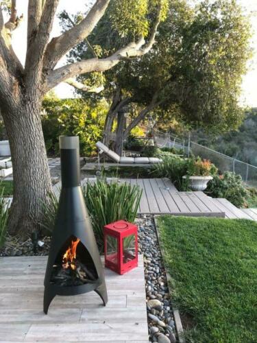 Modern Wood Burning Outdoor Steel Chiminea Fireplace