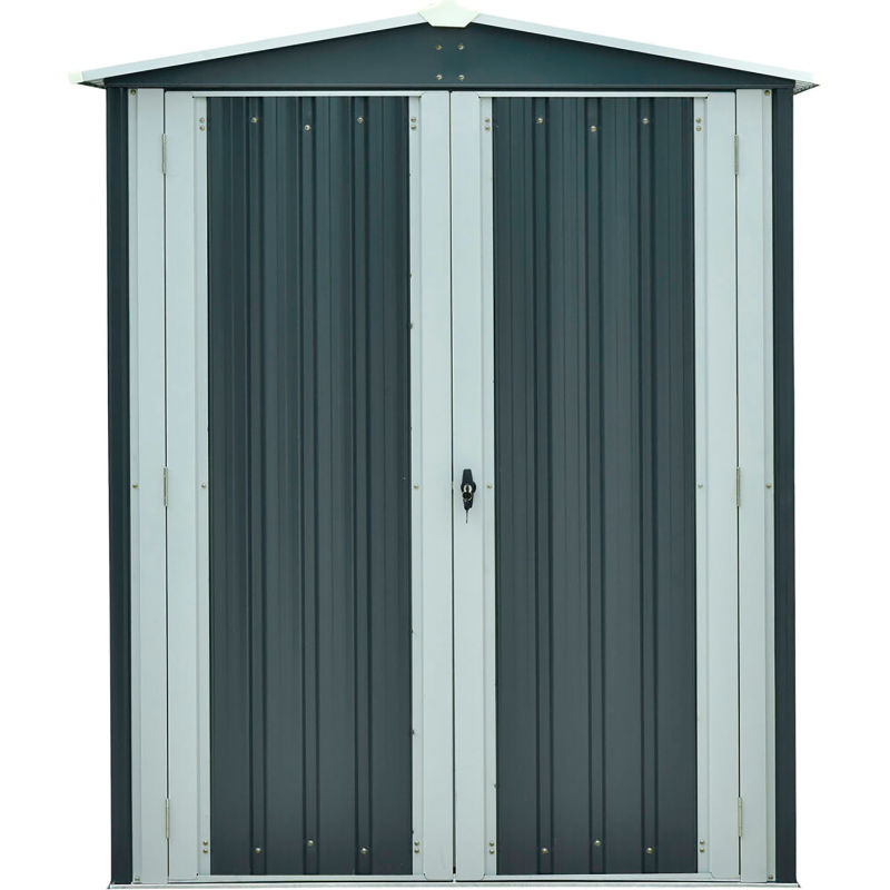 Hanover Large Outdoor Backyard Metal Storage Cabin House Shed 70"