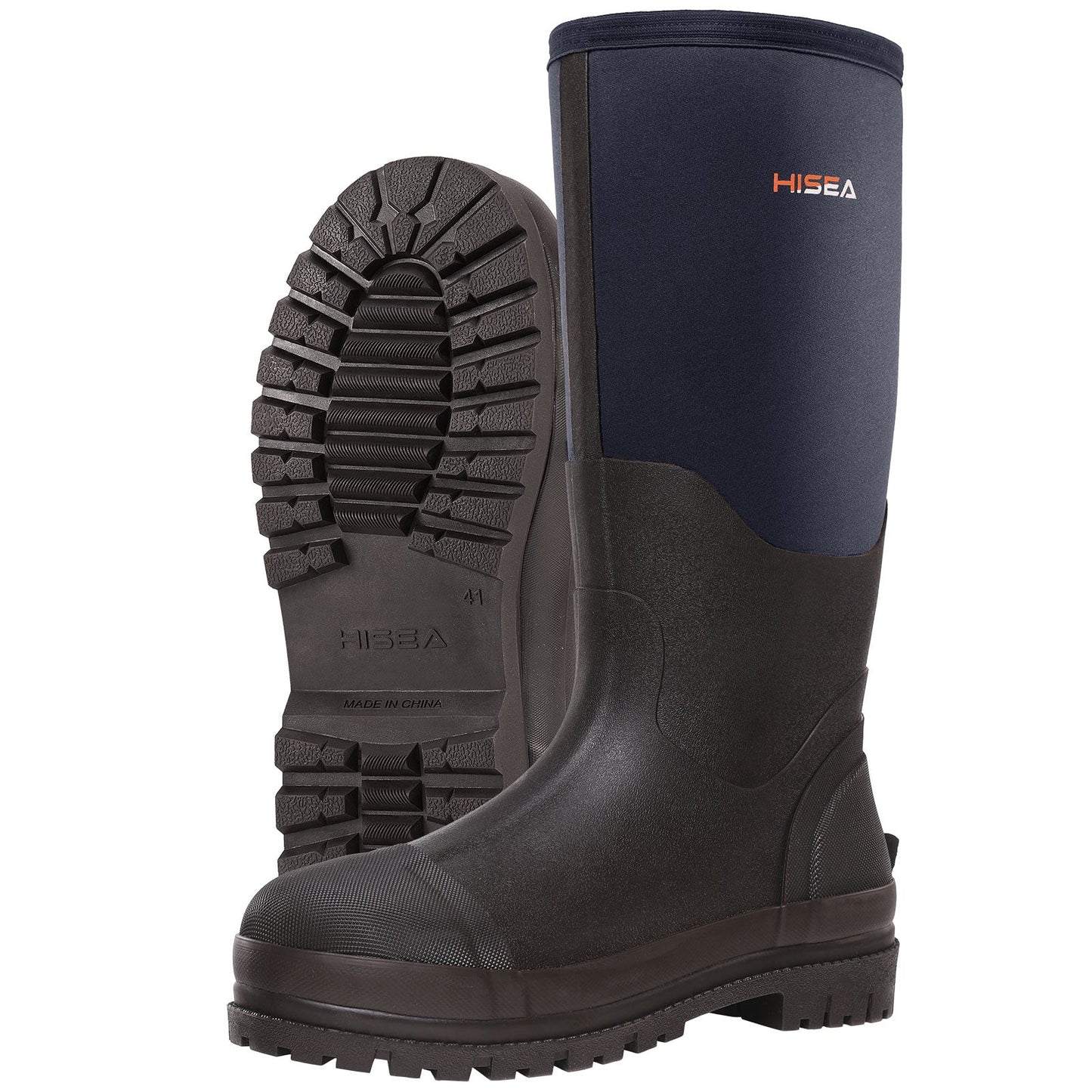 Mens Insulated Waterproof Rubber Rain Boots