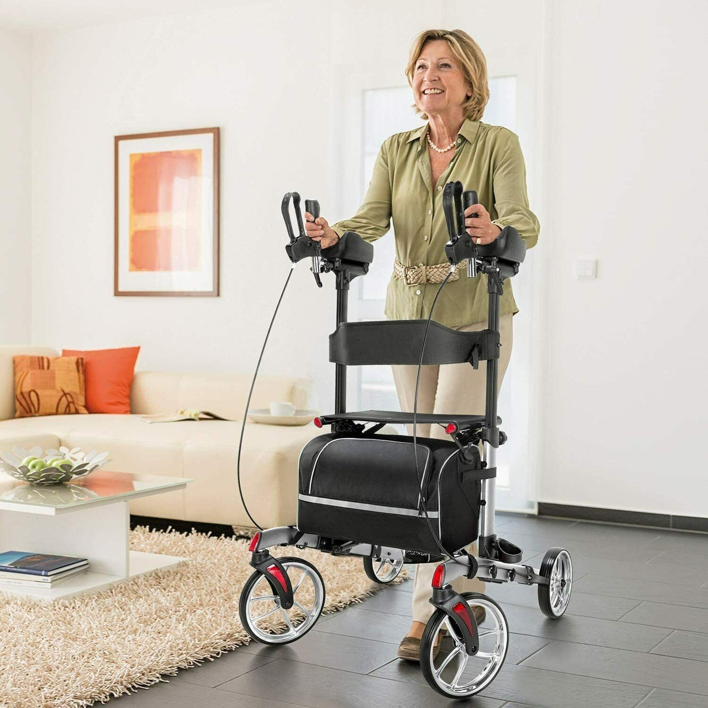 Heavy Duty Standing Upright Rollator Senior Walker