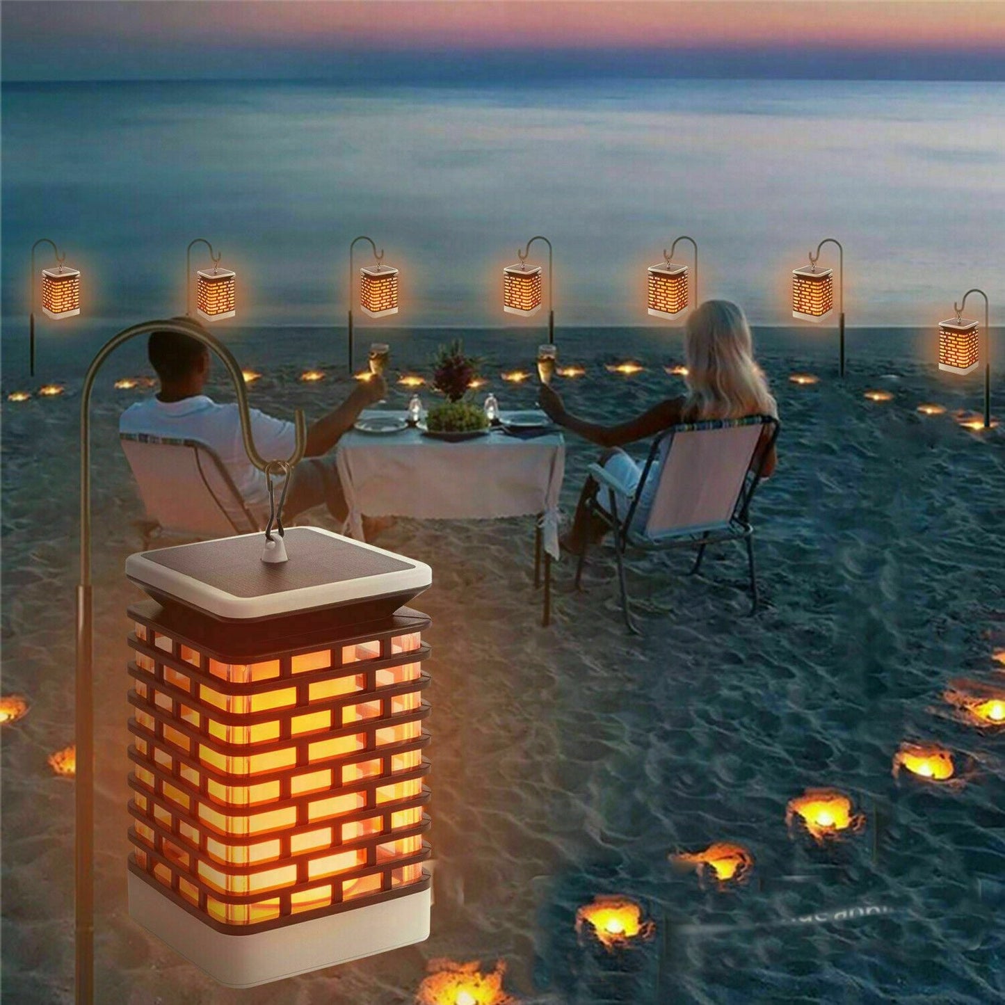 Outdoor Hanging Solar Powered LED Lanterns 6"