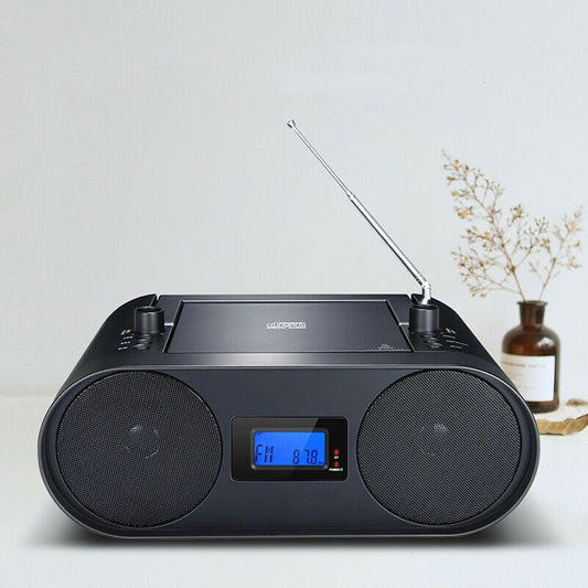 Portable Compact Bluetooth Vintage CD Boombox Radio Speaker