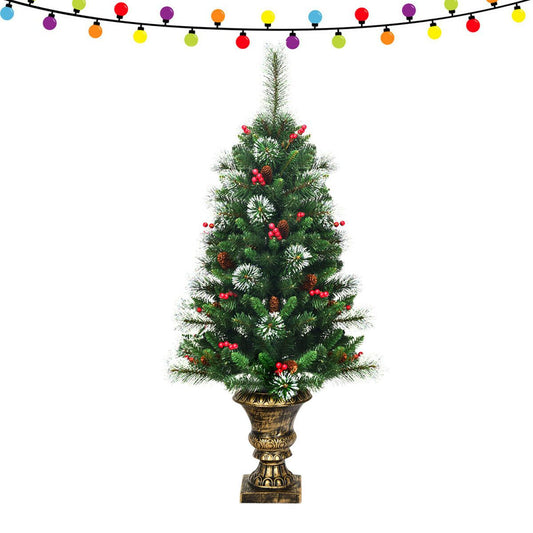 Snow Flocked Pre Lit Artificial Christmas Tree 4 Ft