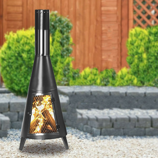 Heavy Duty Wood Burning Outdoor Steel Chiminea Fireplace